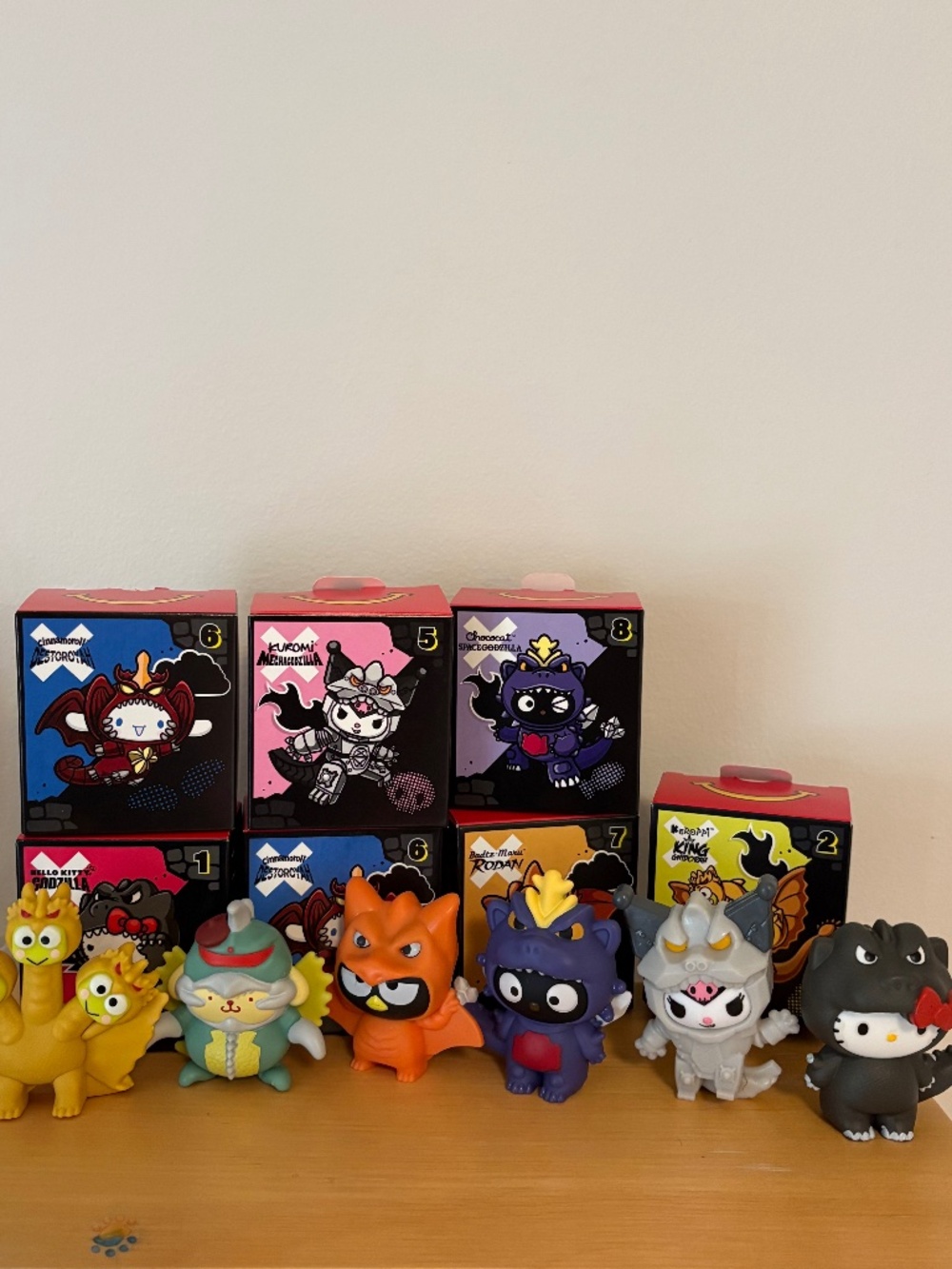 Hello Kitty x Godzilla McDonald's Complete Set (8)